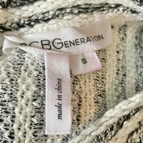 BCBG Generation Women S Striped Mini Shift Dress Cotton Boucle Snaps Black White - Picture 5 of 10